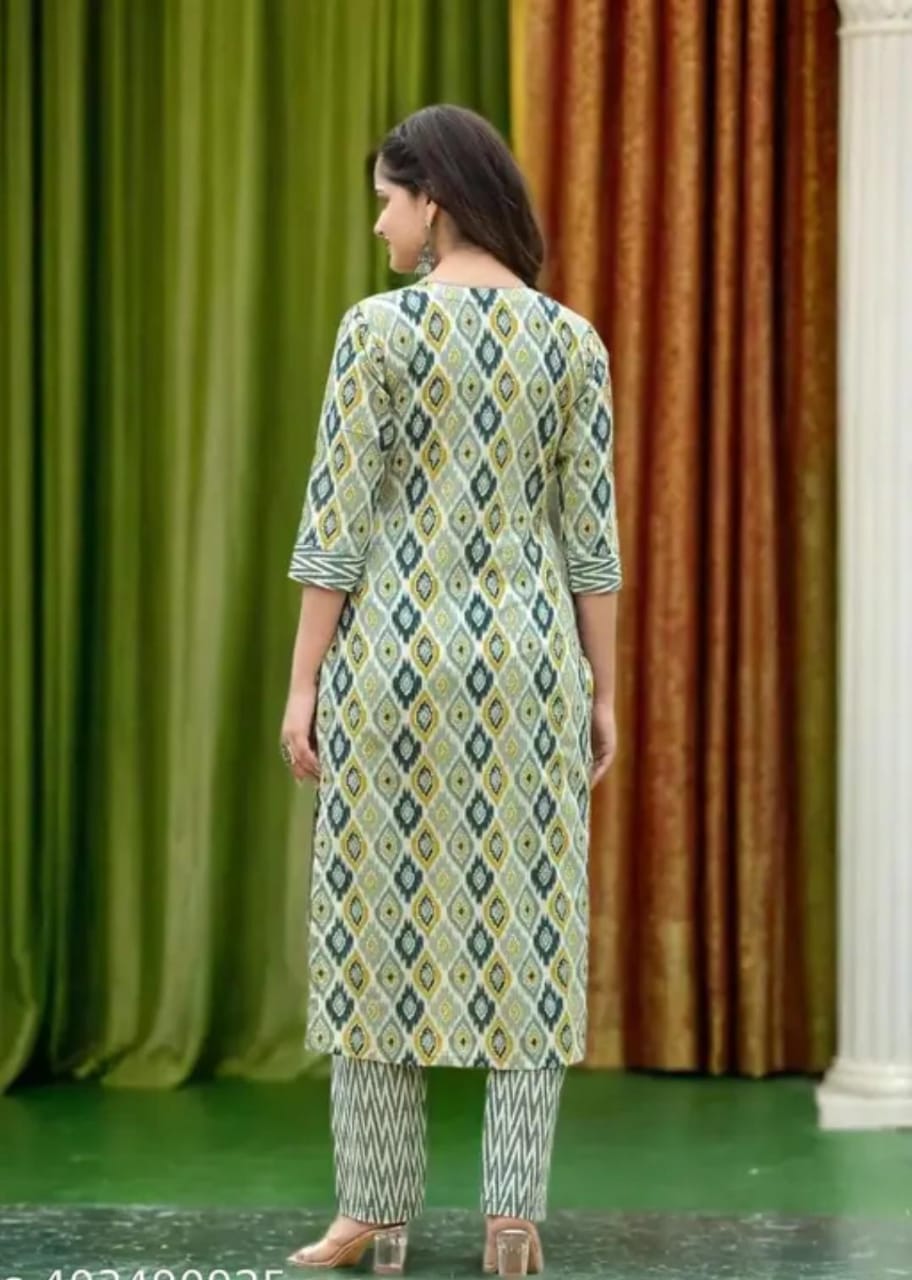 Women Viscose Rayon Printed Kurta Pant Dupatta Set