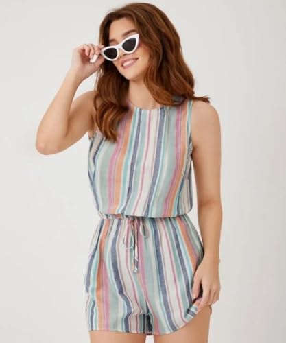 Leriya Fashion Women's Regular Knee Length Short Jumpsuit Blue