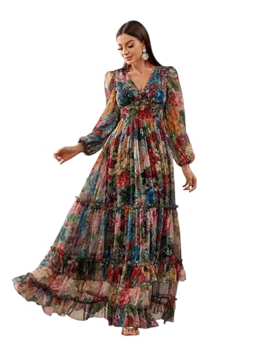 LITZO Women's Georgette A-Line Maxi Dress Yellow