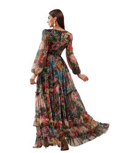 LITZO Women's Georgette A-Line Maxi Dress Yellow