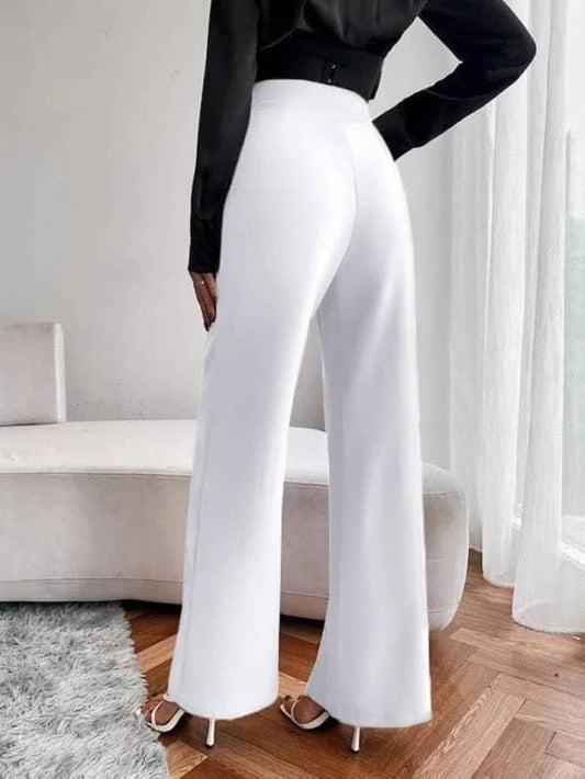 Women Classic Stylish White Trousers