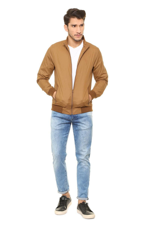 Men's Polyester Windcheater Brown Jackets - Casual Winterwear | Windbreaker Jacket