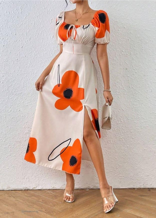 GRECIILOOKS Women Dress | Summer Dress (in, Alpha, L, Orange)
