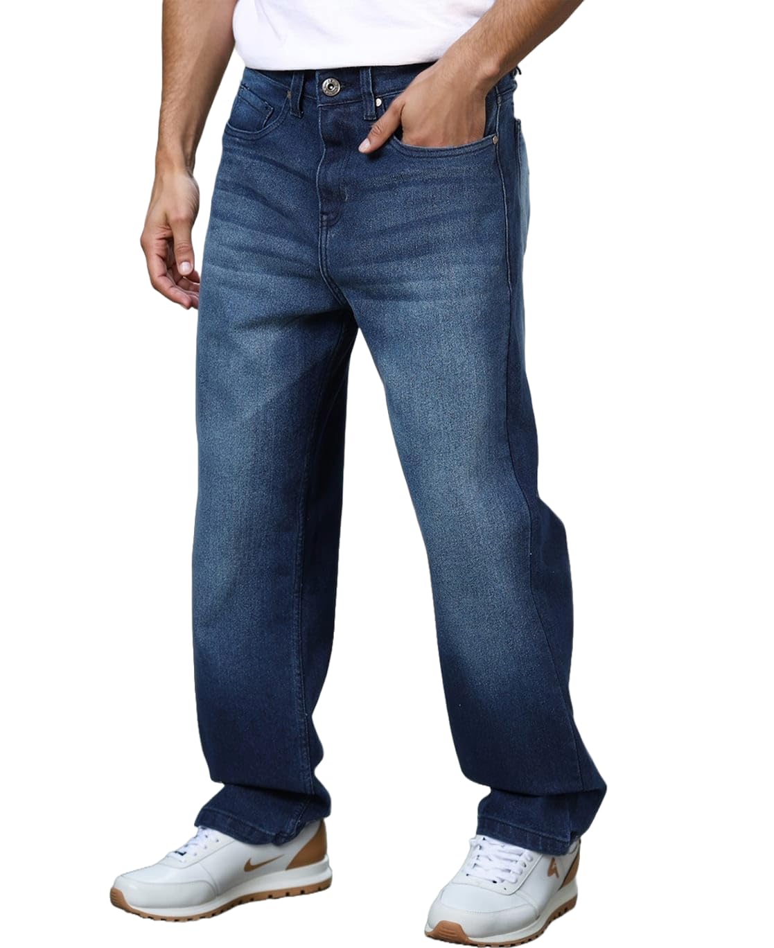 London Hills Men Jeans || Baggy Fit Jean's for Man || Loose Fit High Rise Denim || Stretchable Casual Wear Jean,s || Dance Rap Rapping Style Pant for Men || Denim Cotton Jeans