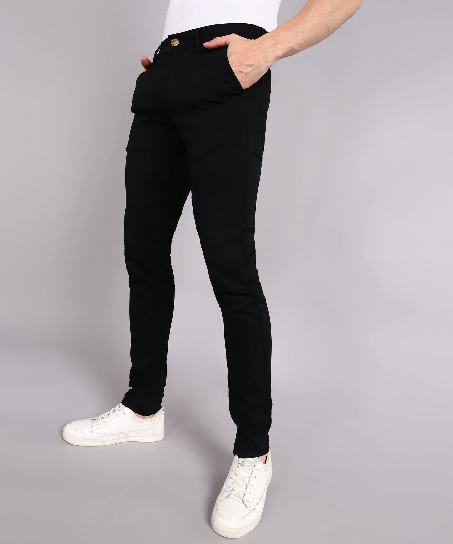 Urbano Fashion Men's Slim Fit Mid Rise Jeans Black