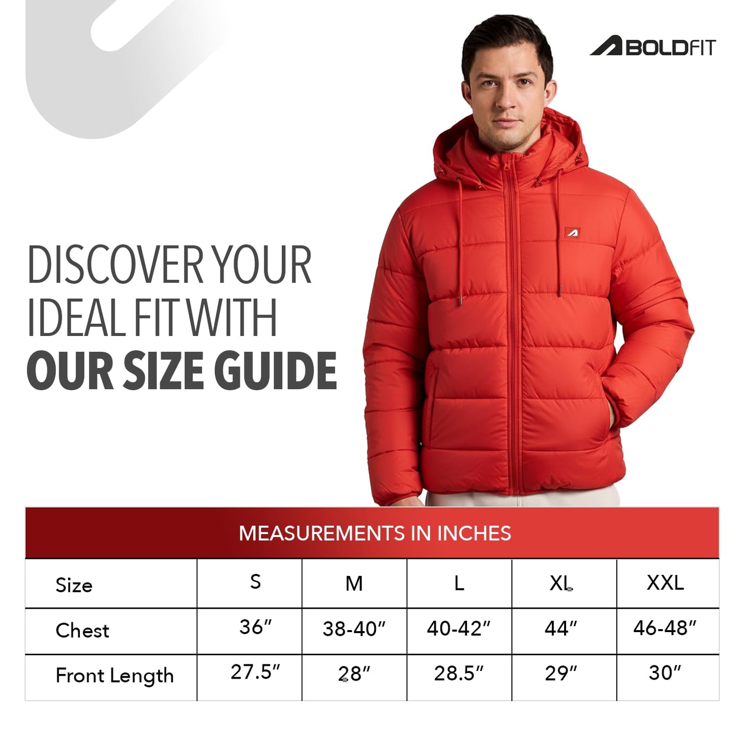 Men's Red Quilted Hooded Winter Puffer Jacket - Full Sleeve Mens Monsoon Jackets | All Weather Jacket | Winter Wear Bomber Jerkin