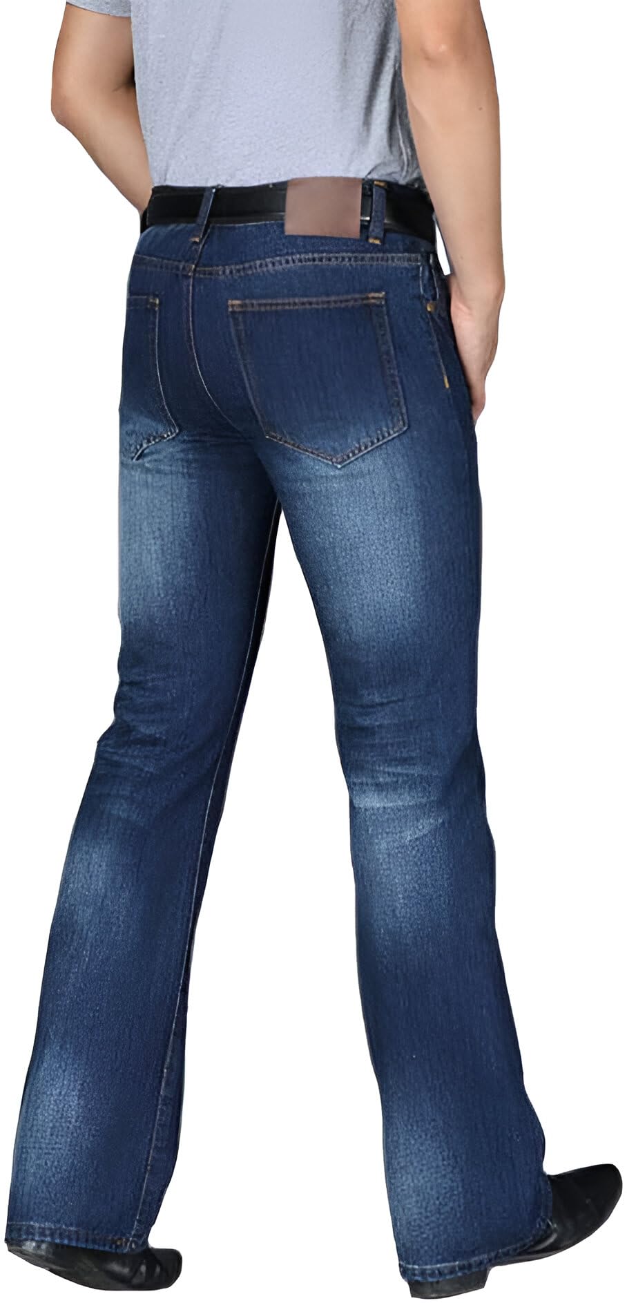 Ben Martin Men’s Bell Bottom Jeans || Bootcut Denim Pants || Wide Leg Flared Jean's for Men || High Waist Stretchable Retro Fit || Cotton Jean for College Casual Dark Blue