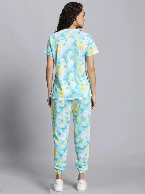 Women’s Green & Yellow Tie-Dye Co-zy & Co-ord Set – Casual Nightwear & Loungewear for Gen Z Girls