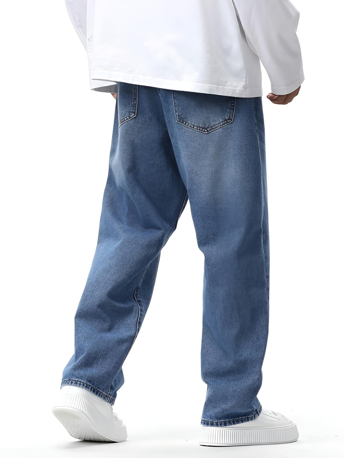 Ben Martin Light Blue Men Jeans || Baggy Fit Jean's for Man || Loose Fit High Rise Denim || Stretchable Casual Wear Jean,s || Dance Rap Rapping Style Pant for Men || Denim Cotton Jeans 30 (0)