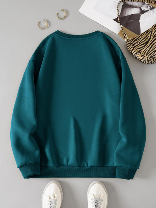 Women's Printed Round Neck Rama Sweatshirt - Casual Winter Wear