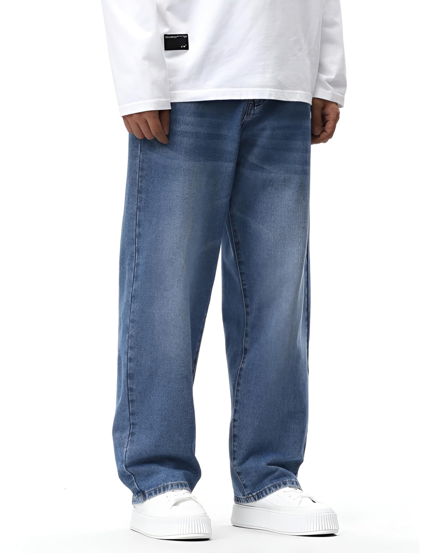 Ben Martin Light Blue Men Jeans || Baggy Fit Jean's for Man || Loose Fit High Rise Denim || Stretchable Casual Wear Jean,s || Dance Rap Rapping Style Pant for Men || Denim Cotton Jeans 30 (0)