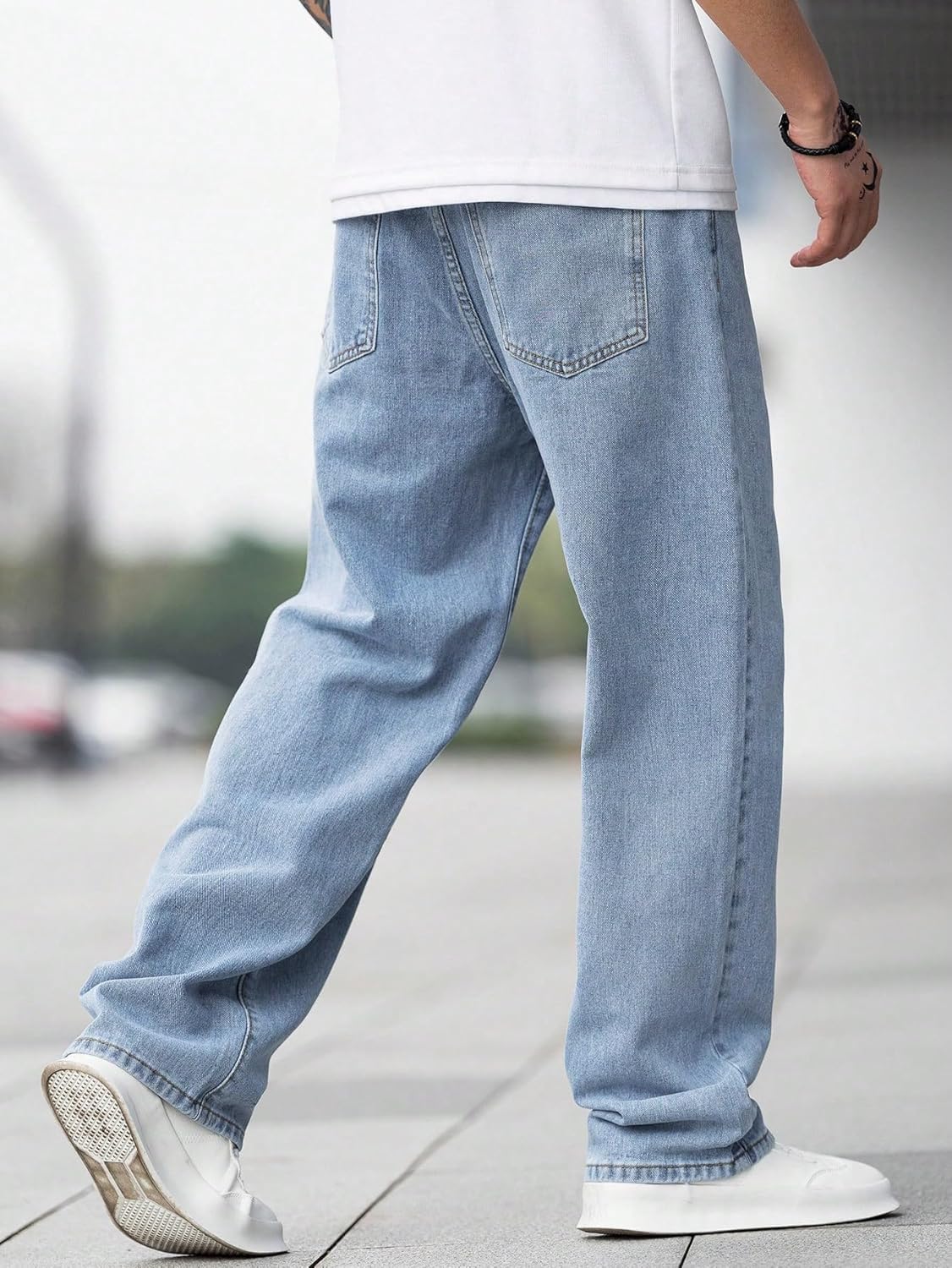 KOTTY Men's Solid Regular Fit Mid Distressed Fashionable Trendy Denim Jeans(Blue)