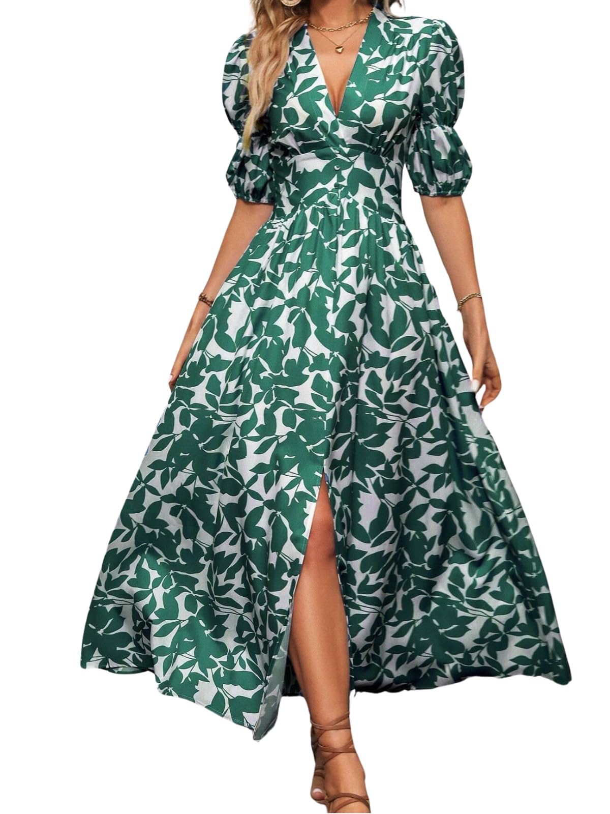 GRECIILOOKS Rayon Fit and Flare Ankle Length One Piece Maxi Bodycon Dresses Midi Dress for Women (GL-WD1219_Green