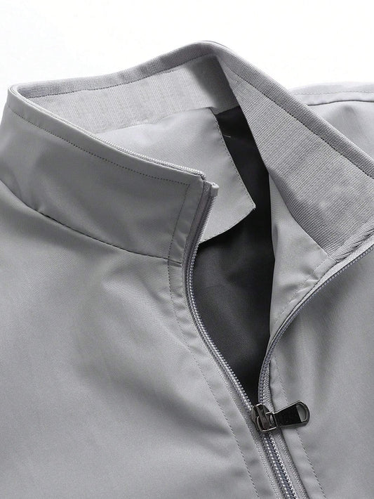 Men's Regular Fit Zipper Grey Bomber Jacket - Stylish Casual Winter Jacket | Winterwear Jacket