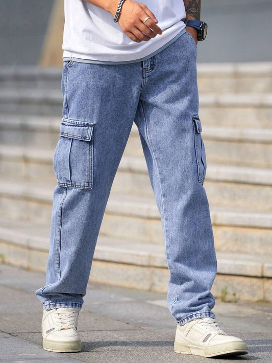 Men Jeans || Jeans for Men || Cargo Jeans (Q-04-05) (in, Numeric, 34, Blue)