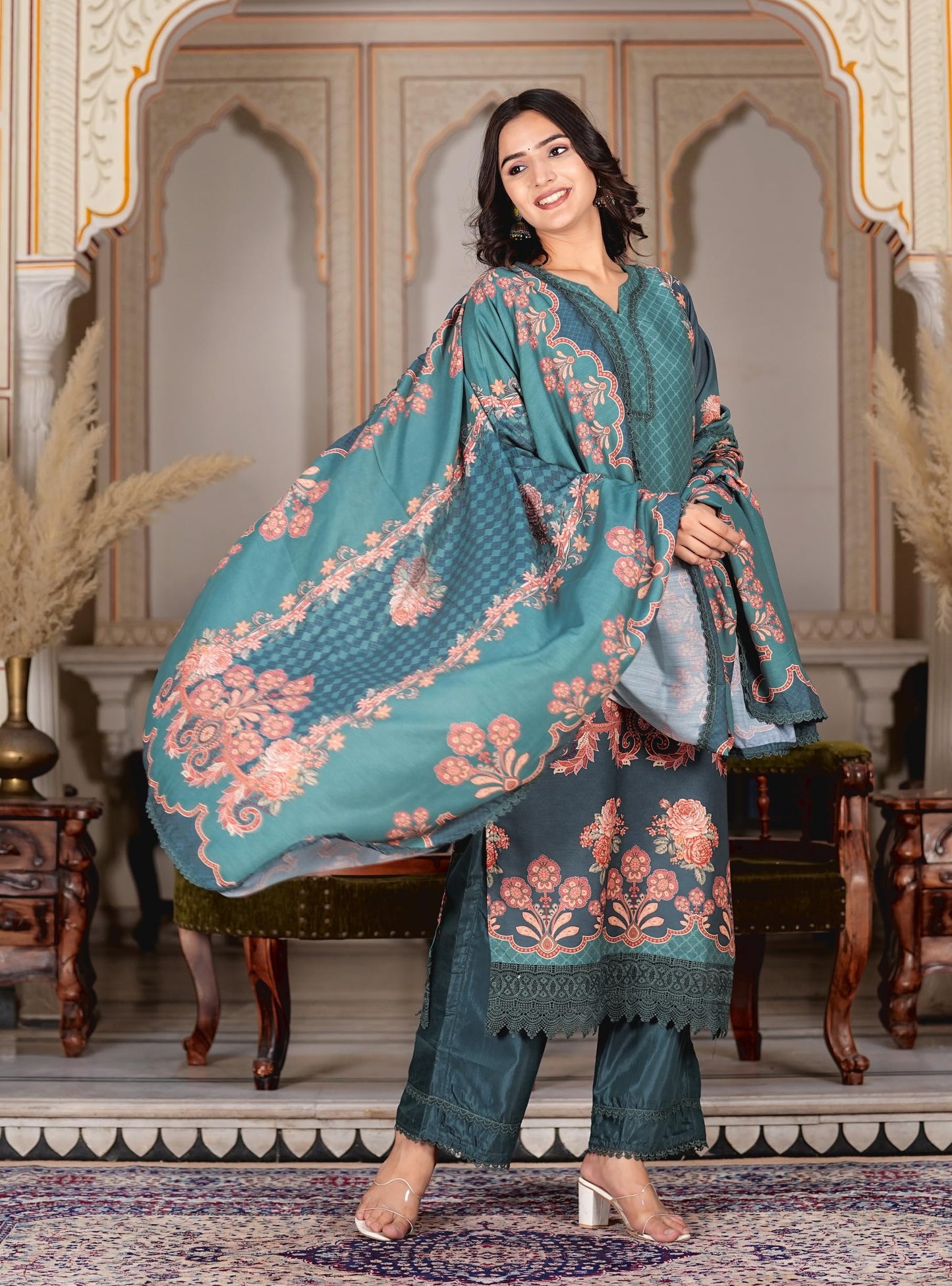 Vbuyz Women's Silk Blend Salwar Suit (VF-KU-2074-SKD-36-36_Green