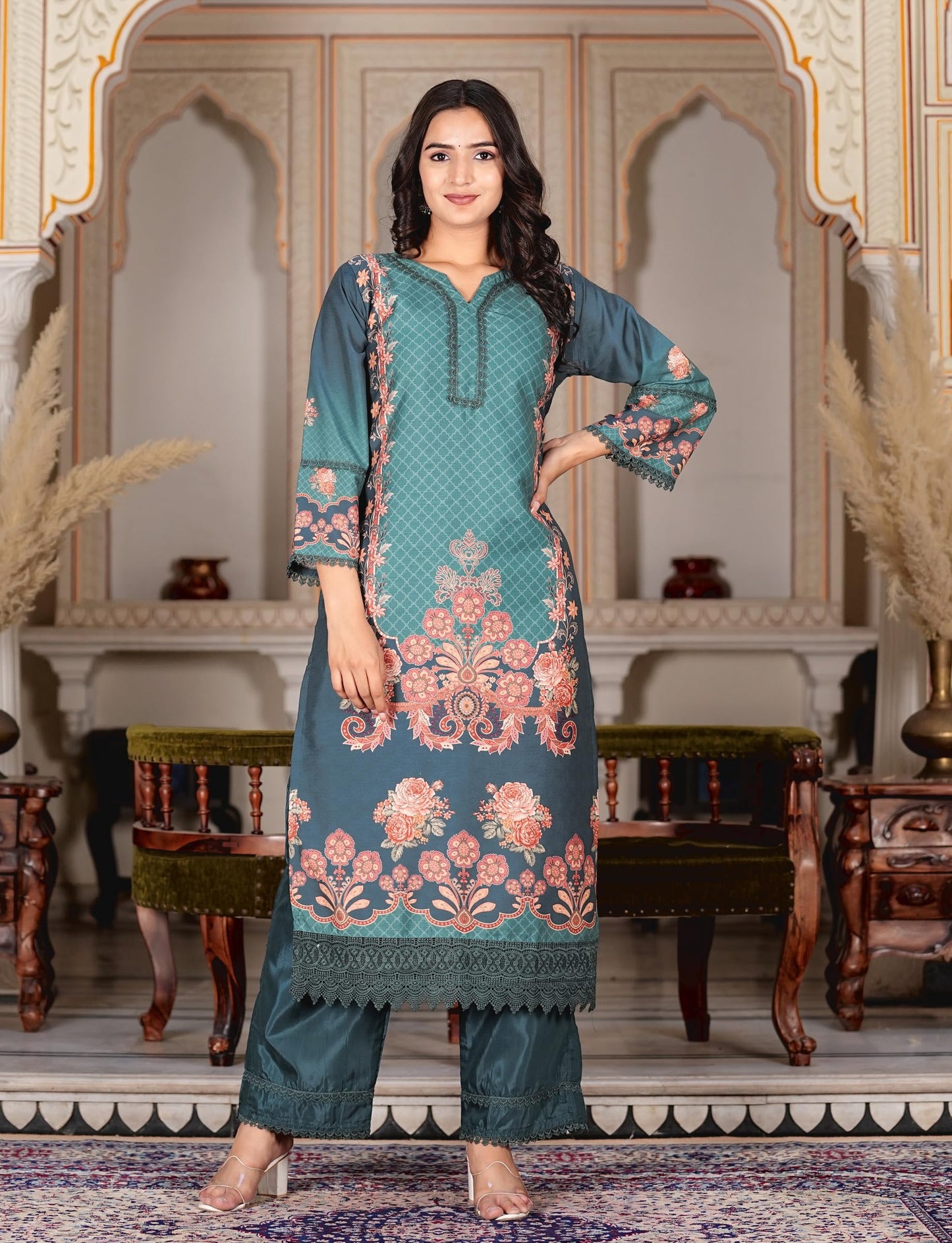 Vbuyz Women's Silk Blend Salwar Suit (VF-KU-2074-SKD-36-36_Green