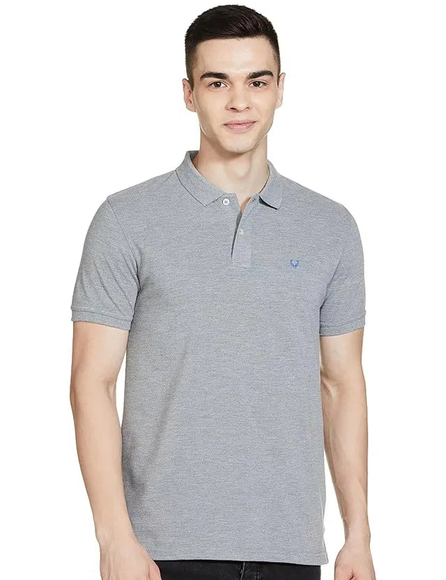 Men's Classic Solid Grey Polo T-Shirt