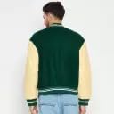 Men's Printed Green Varsity Jacket - Stylish Winterwear Warm Jacket for Men