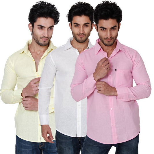 Men's Assorted Multicolour Shirts - Pact of 3