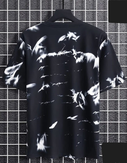 Men's Printed Casual Black & White Oversized T-Shirt