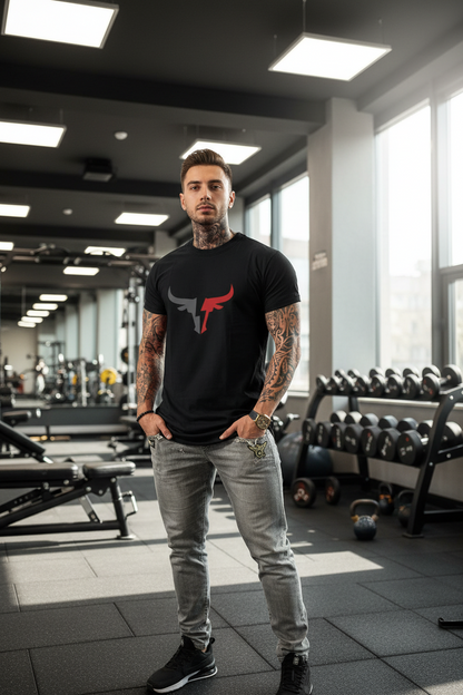 Men’s Black Polyester Printed Round Neck T-Shirt – Stylish Graphic Tee, Casual Wear