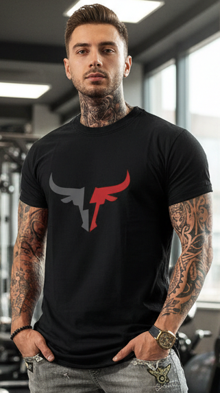 Men’s Black Polyester Printed Round Neck T-Shirt – Stylish Graphic Tee, Casual Wear