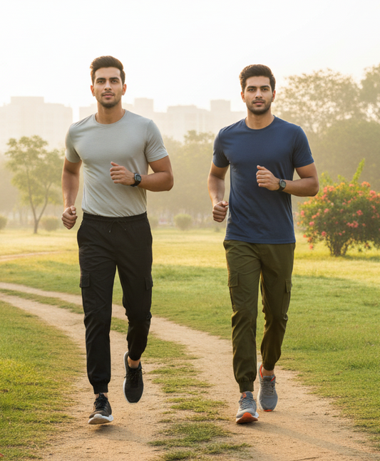 Men’s Cargo Joggers Pack of 2 – Cotton Satin Blend, Multi-Pocket, Stylish & Comfortable Jogger Pants