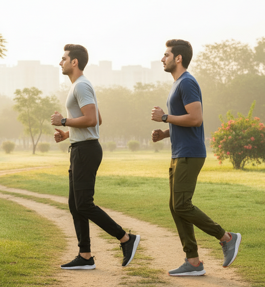 Men’s Cargo Joggers Pack of 2 – Cotton Satin Blend, Multi-Pocket, Stylish & Comfortable Jogger Pants