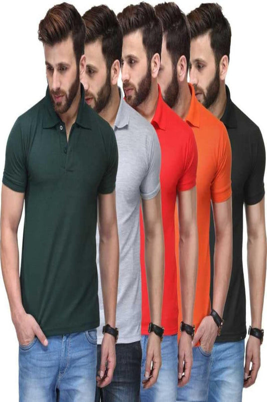 Men's Assorted Polo T-Shirt - Pack of 5