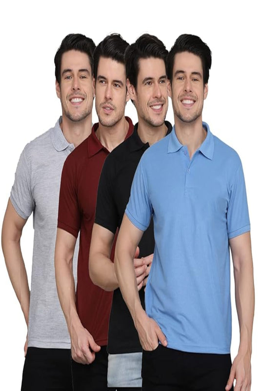 Men's Assorted Polo T-Shirt - Pack of 4