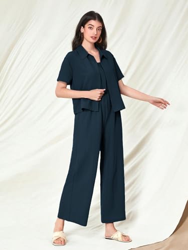 TOPLOT Jumpsuit for Women || Coordset for women || Co ord Western (Jump-Suit-5225-Teal-XL)