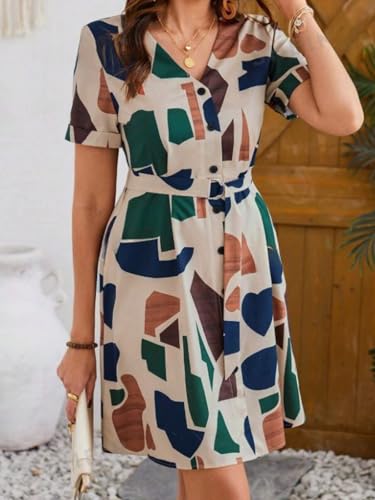 Leriya Fashion Women's Rayon Casual Above The Knee Western Dress (LF-WD1193-01_Multicolour-1_M)