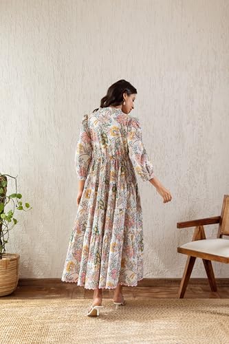 GRECIILOOKS Rayon Below The Knee One Piece Maxi Bodycon Dresses Midi Dress for Women (GL-WD1231_Multicolor