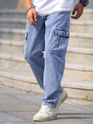 Men Jeans || Jeans for Men || Cargo Jeans (Q-04-05) (in, Numeric, 34, Blue)