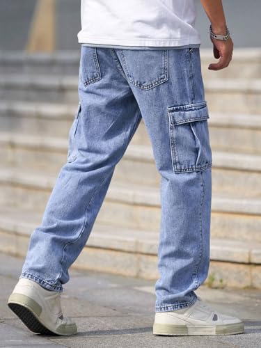 Men Jeans || Jeans for Men || Cargo Jeans (Q-04-05) (in, Numeric, 34, Blue)