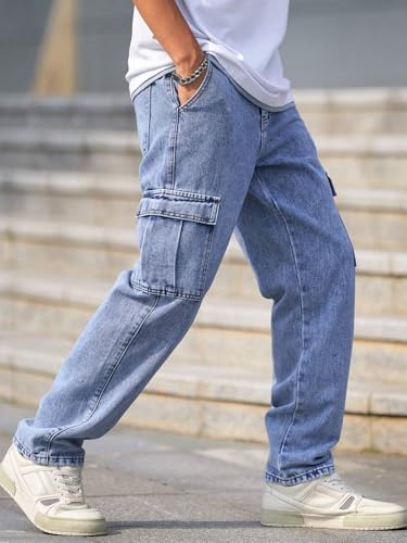 Men Jeans || Jeans for Men || Cargo Jeans (Q-04-05) (in, Numeric, 34, Blue)