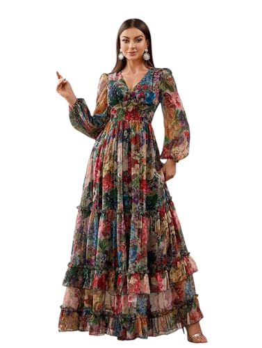 LITZO Women's Georgette A-Line Maxi Dress Yellow