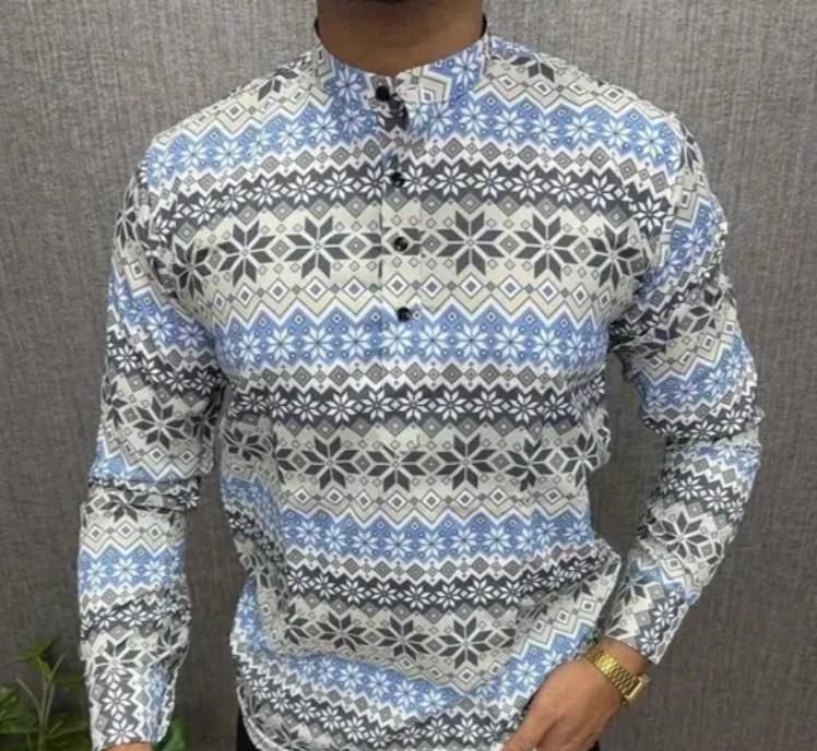 Men’s Multicolor Printed Casual Shirt – Cotton Spread Collar Full Sleeve Festive & Daily Wearcolor