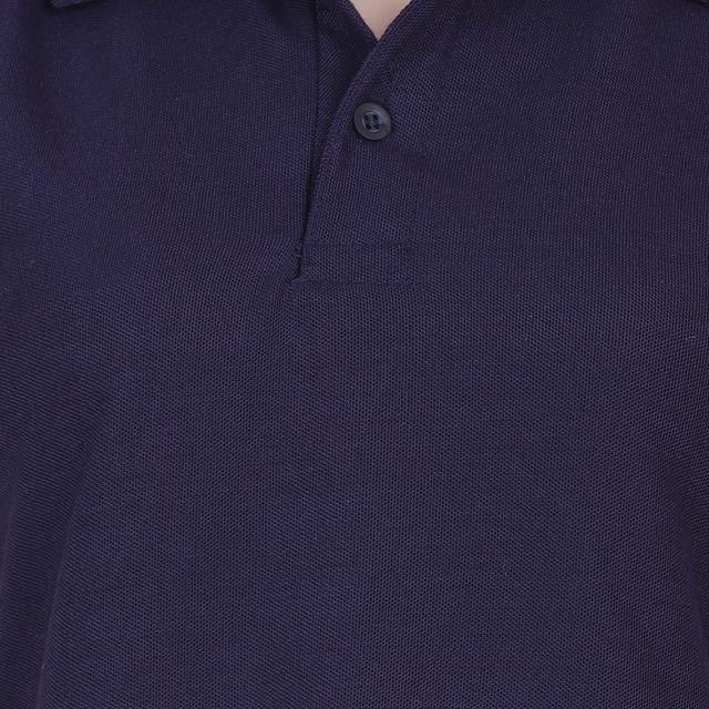 Women’s Ketex Navy Blue Polo Neck T-Shirt – Cotton Blend Casual & Daily Wear Top