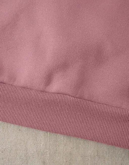 Women’s Printed Round Neck Onion Pink Sweatshirt - Cartoon Bear Print Soft Cotton Fleece Pullover | Warm Long Sleeve Winter Wear Top - Casual Streetwear Style