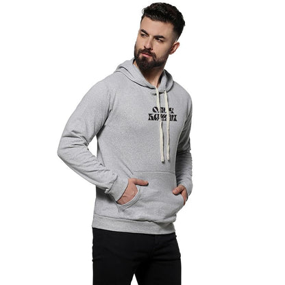 Men's Grey Only Human Hoodie for Casual Wear | Hooded Neck | Long Sleeve | Pull On Closure | Cotton Sweatshirt Crafted with Comfort Fit for Everyday Wear