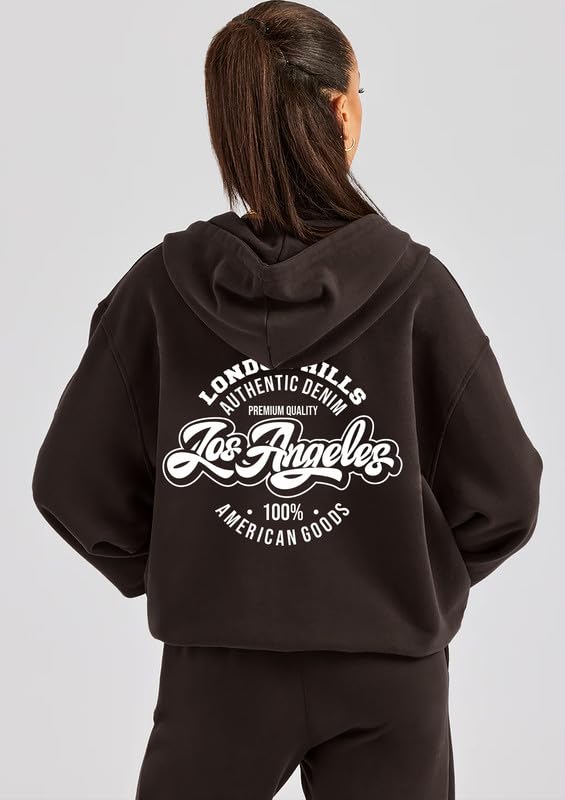 Woman Graphic Print Cotton Blend Fleece Rust Hooded Sweatshirt -  The Ultimate Casual Streetstyle