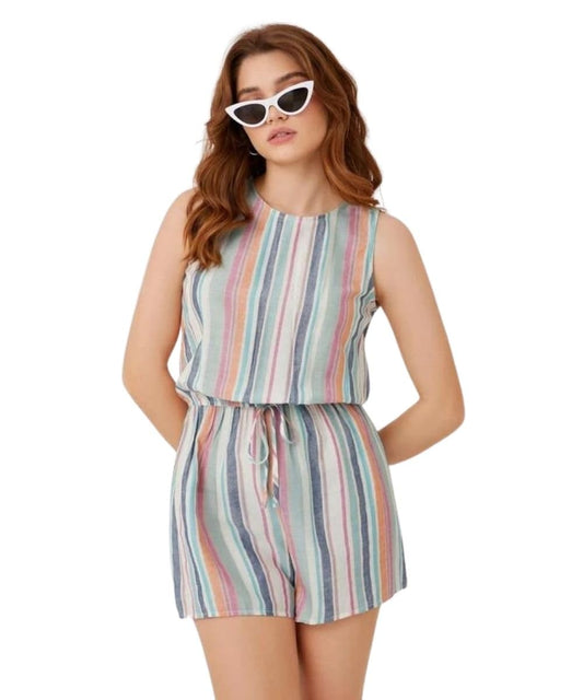 Leriya Fashion Women's Regular Knee Length Short Jumpsuit Blue