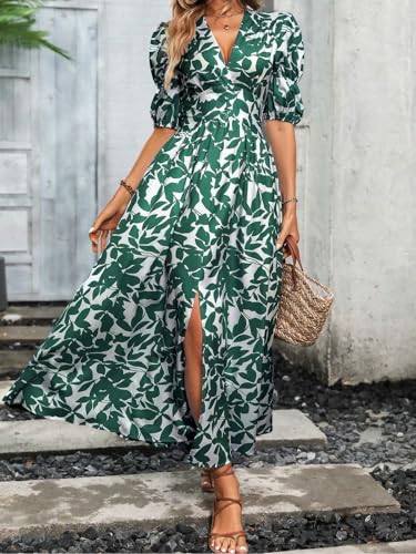 GRECIILOOKS Rayon Fit and Flare Ankle Length One Piece Maxi Bodycon Dresses Midi Dress for Women (GL-WD1219_Green