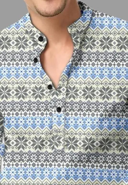 Men’s Multicolor Printed Casual Shirt – Cotton Spread Collar Full Sleeve Festive & Daily Wearcolor