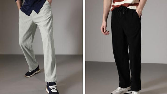 Men’s Black & Grey Corduroy Trousers (Pack of 2) – Solid Ribbed Pants for Streetwear, Casual & Daily Wear