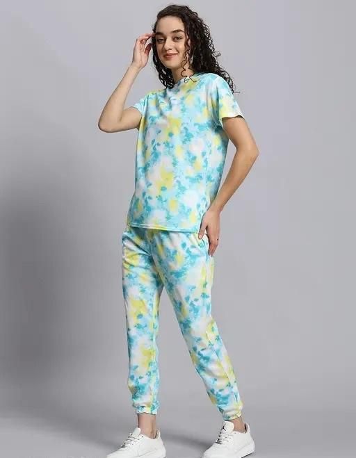 Women’s Green & Yellow Tie-Dye Co-zy & Co-ord Set – Casual Nightwear & Loungewear for Gen Z Girls