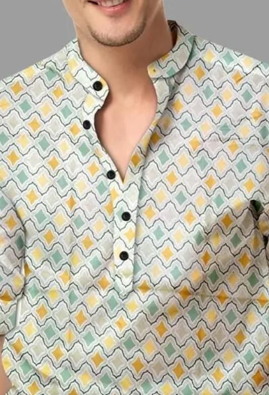 Men’s Multicolor Printed Cotton Casual Shirt – Spread Collar Full Sleeve Festive & Daily Wear