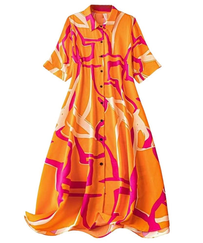 Leriya Fashion Women Dress | One Piece Dress | Beach Dress for Women (Xx-Large, Orange, Midi)